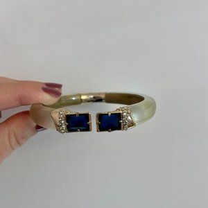 Alexis Bittar Lucite Hinge Bracelet with Crystals